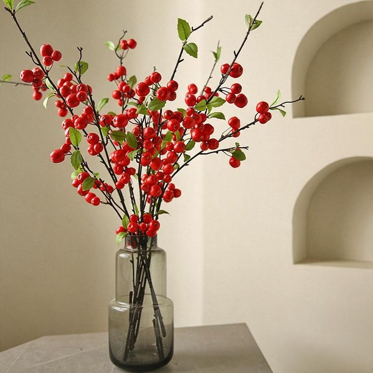 Künstliche Apfelblüte, Einzelstiel mit 36 Blüten, 105 cm lang, Seidenstoff, für Innenraum, Dekoration
