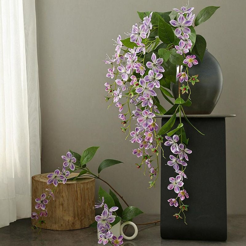 Künstliche Jasminblüte, 80 cm, Seide, 9 Blüten, Single Stem für Hochzeit, Shop-Deko, Innenraum, Bürodekoration, Großhandel