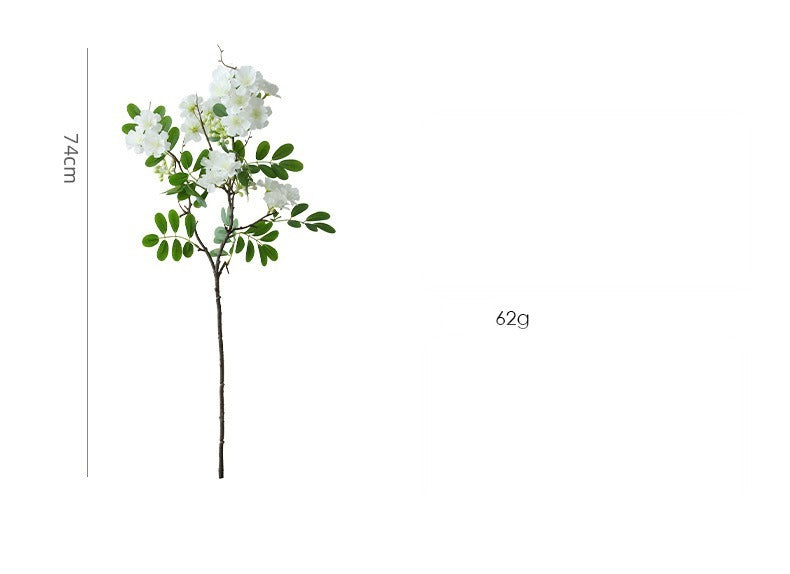 Künstliche Blume, 74 cm, Seidenstoff, Einzelstiel mit 30 Blüten, Weiß/Rosa, für Zuhause, Hotel, Schaufenster