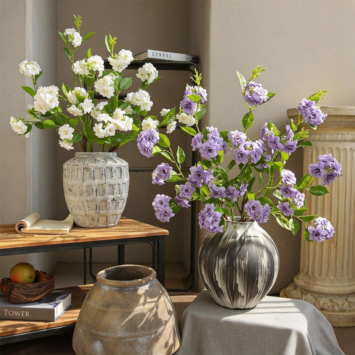 Künstliche Kamelienblüte, 87 cm hohe Seidenblume mit 17 Blüten, Einzelstiel, biegsamer Stiel, für Zuhause, Hotel und Schaufenstergestaltung, 4 Farben