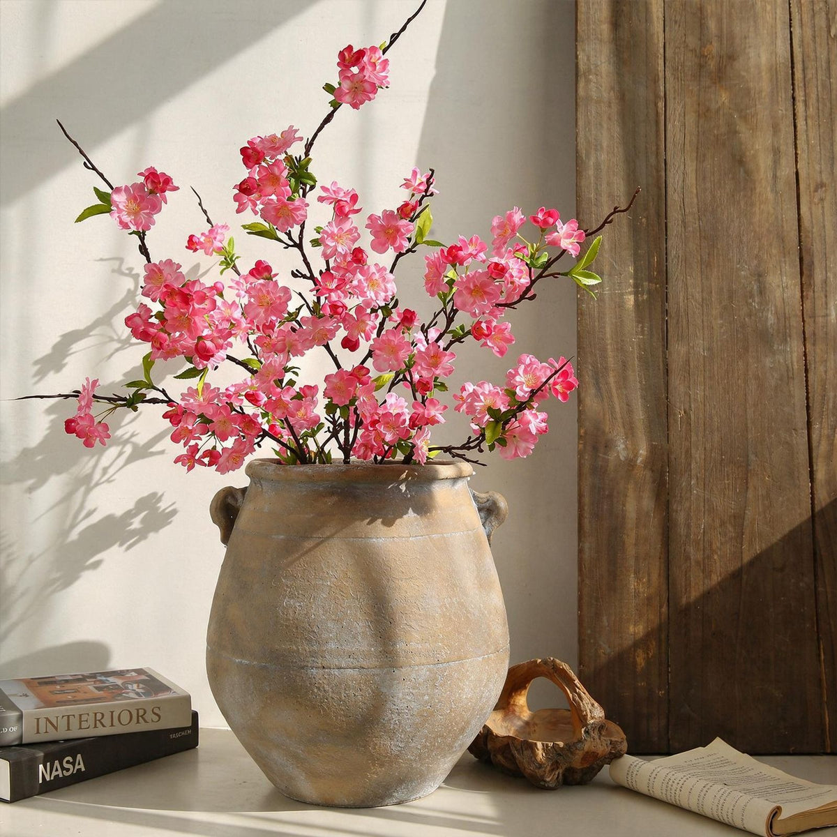 Künstliche Seidenblüte Kirschblüte Linglong – 92 cm, 25 Blüten, modern, für Hochzeit, Dekoration, Shop, Büro, Zuhause – Biegsamer Stiel, ohne Vase
