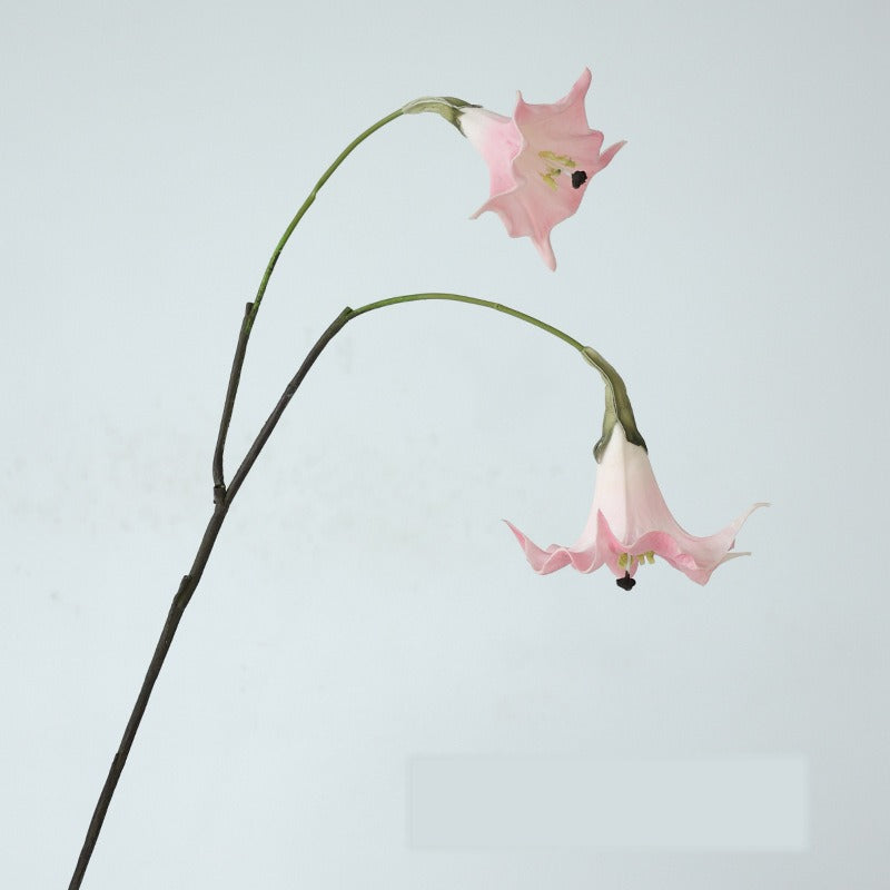 Künstliche Engelstrompete, 1 Stiel mit 2 Blüten, PU-Material, 78 cm Höhe, 18 cm Blütendurchmesser, für Hochzeiten, Outdoor & Innenraum