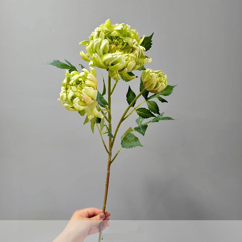 Künstliche Dahlien-Chrysantheme, 68 cm, Seidenstoff, 3 Blüten, Einzelstiel, für Innendekoration, Hotel, Einzelhandel, Hochzeitsdekoration