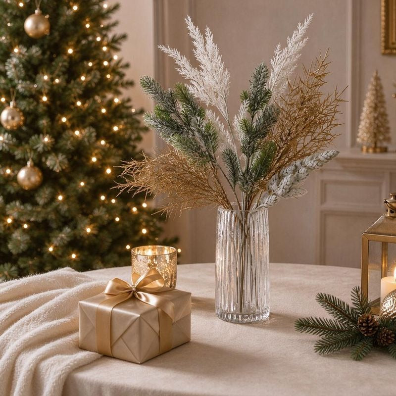 Künstliche Nadelbaum-Zweige, 71 cm, PE-Material, für Innendekoration, Hochzeiten, Büros und Hotels