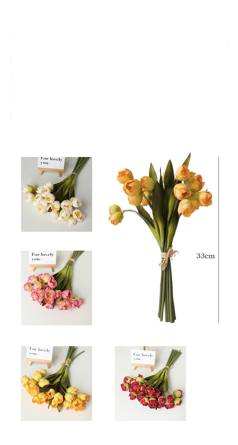 Künstliche Maiglöckchen, 24 Blüten, 33 cm, Bouquet aus Seide, Vintage-Stil, für Hochzeiten, Innendekoration, kommerzielle Räume