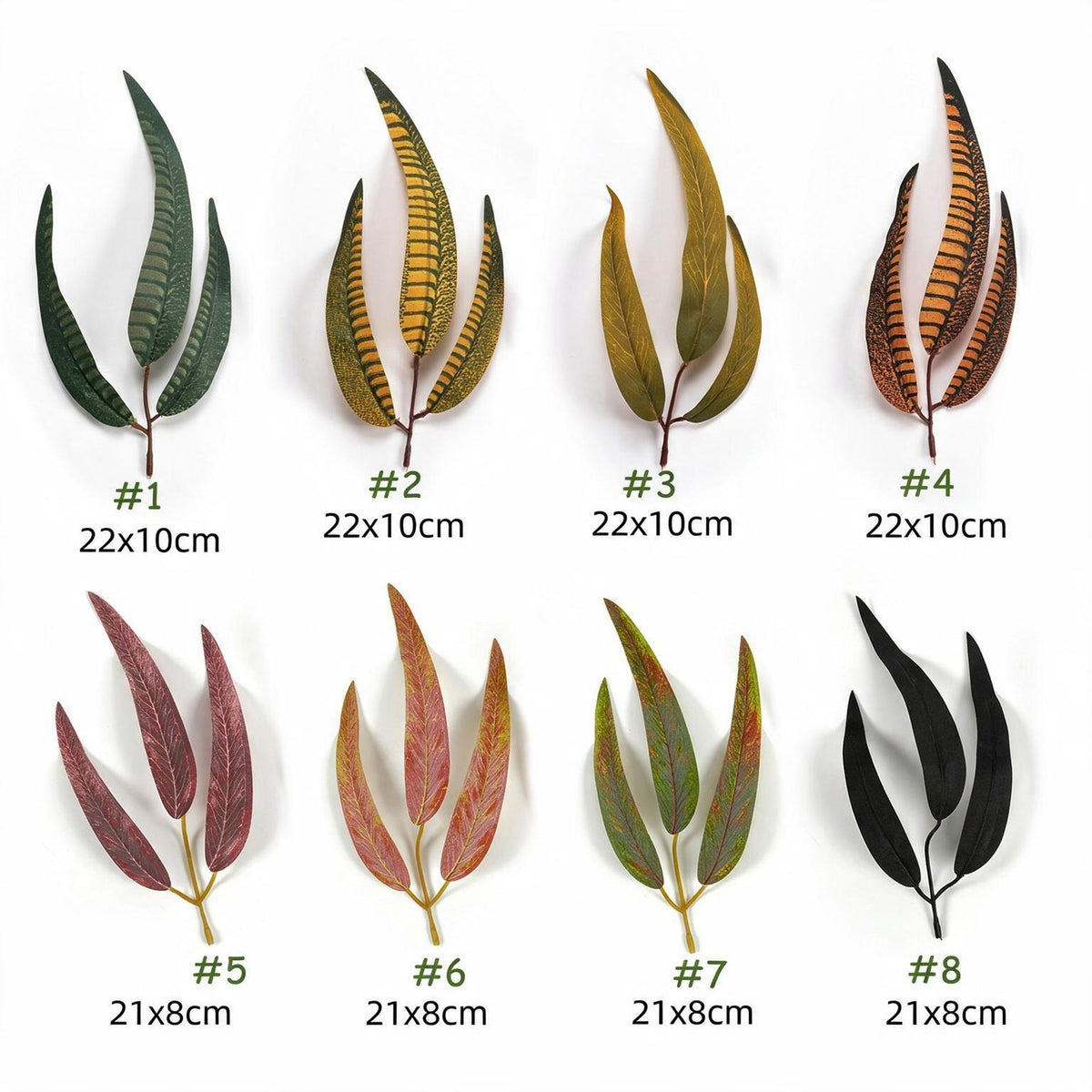 Künstliche Federblätter, 3 Stiele mit je 1 Blüte, 22 cm hoch, 10 Stück pro Pack – für Floristik, Hochzeit, Dekoration