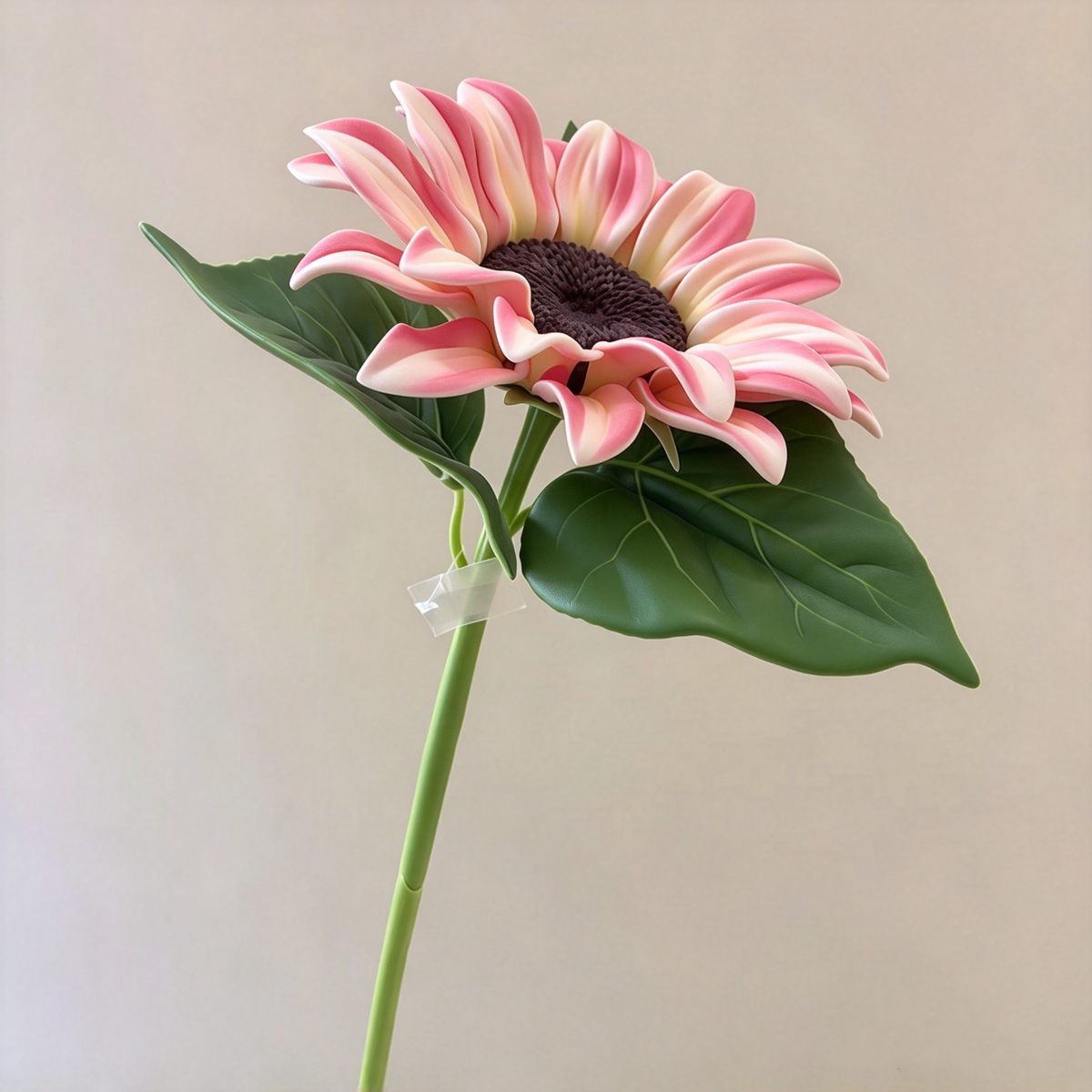 Künstliche Sonnenblume, Einzelstiel mit 1 Blüte, 69 cm hoch, Seidenstoff, für Innenraum, Hochzeit, Dekoration