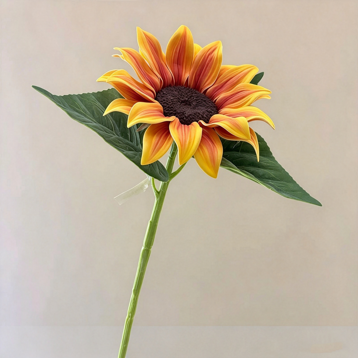 Künstliche Sonnenblume, Einzelstiel mit 1 Blüte, 69 cm hoch, Seidenstoff, für Innenraum, Hochzeit, Dekoration
