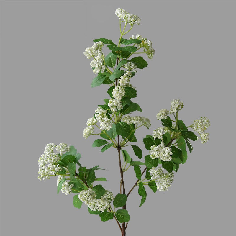 Künstliche Mispelblüte, Einzelstiel mit 30 Blüten, 80 cm Höhe, Seidenstoff, für Haushalt und Gewerbe