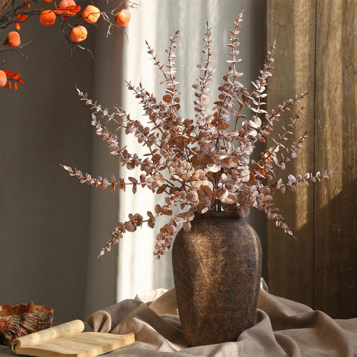 Künstliche Epipremnum aureum Vintage Herbstfarbe, Einzelstiel, 75 cm, aus Kunststoff für Innenraum-Deko