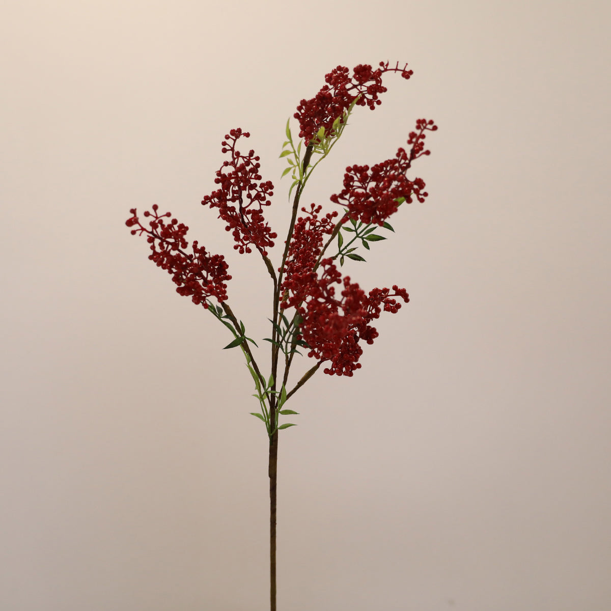 Künstliche Glücksbeeren (Nandina domestica), 80 cm lange Einzelstängel mit 7 Fruchtbüscheln, für Dekoration und Floristik