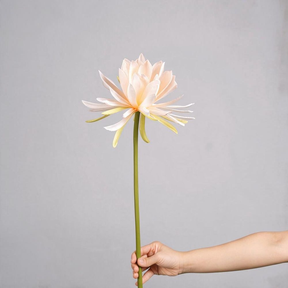 Einzelstiel künstliche Epiphyllum-Blume, 60 cm Höhe, 23 cm Blütendurchmesser, aus Seidenstoff, für Hochzeiten, Innenräume