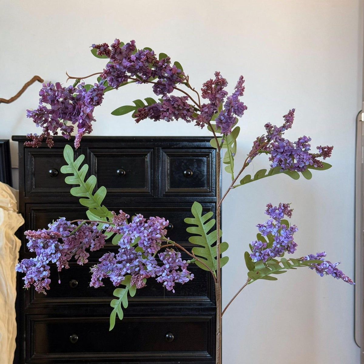 Künstlicher Holunderblütenzweig, 130 cm, single stem, realistische Dekoration für Hochzeit, Shop, Büro