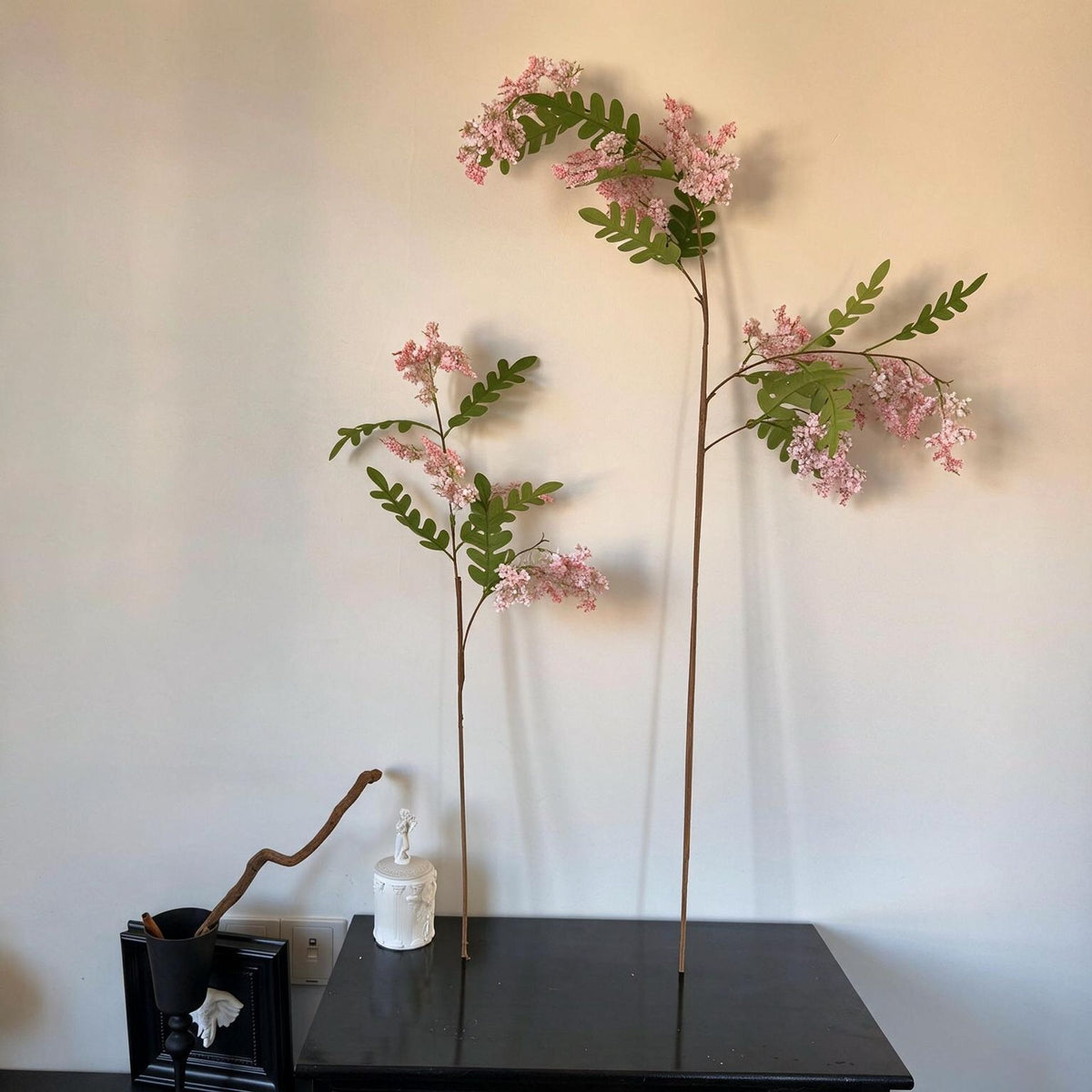 Künstlicher Holunderblütenzweig, 130 cm, single stem, realistische Dekoration für Hochzeit, Shop, Büro