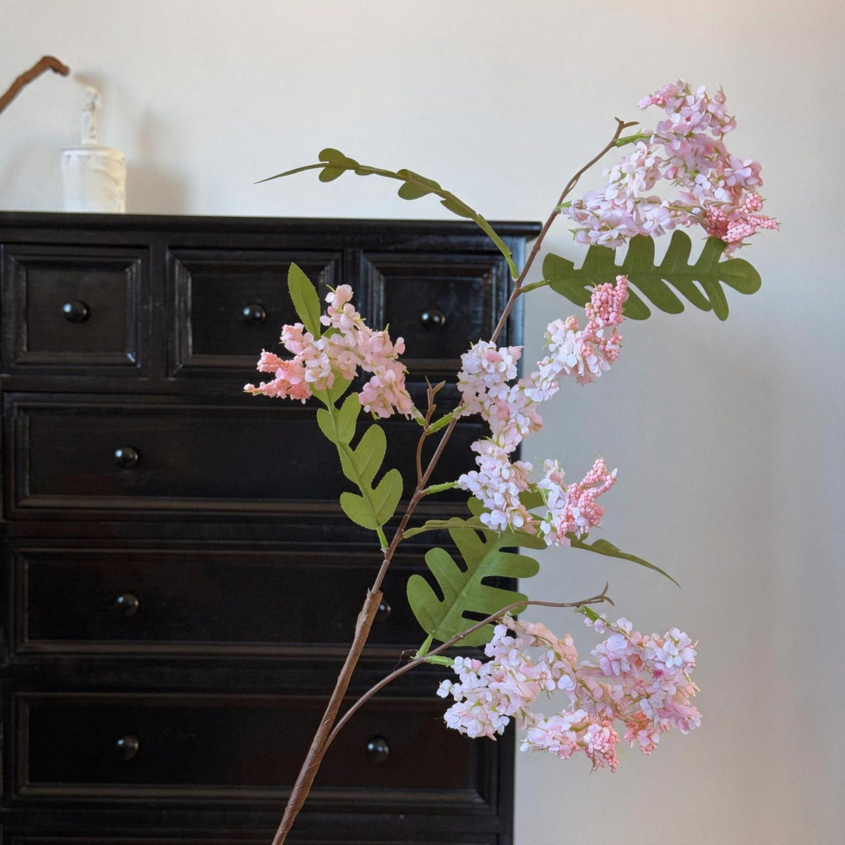 Künstlicher Holunderblütenzweig, 130 cm, single stem, realistische Dekoration für Hochzeit, Shop, Büro