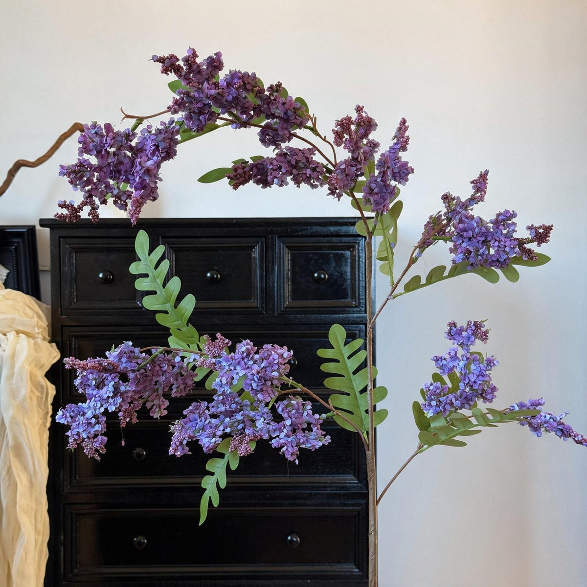Künstlicher Holunderblütenzweig, 130 cm, single stem, realistische Dekoration für Hochzeit, Shop, Büro