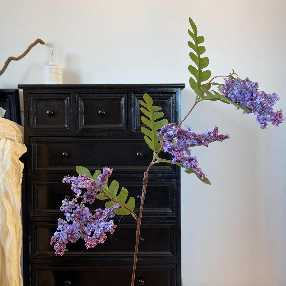 Künstlicher Holunderblütenzweig, 130 cm, single stem, realistische Dekoration für Hochzeit, Shop, Büro