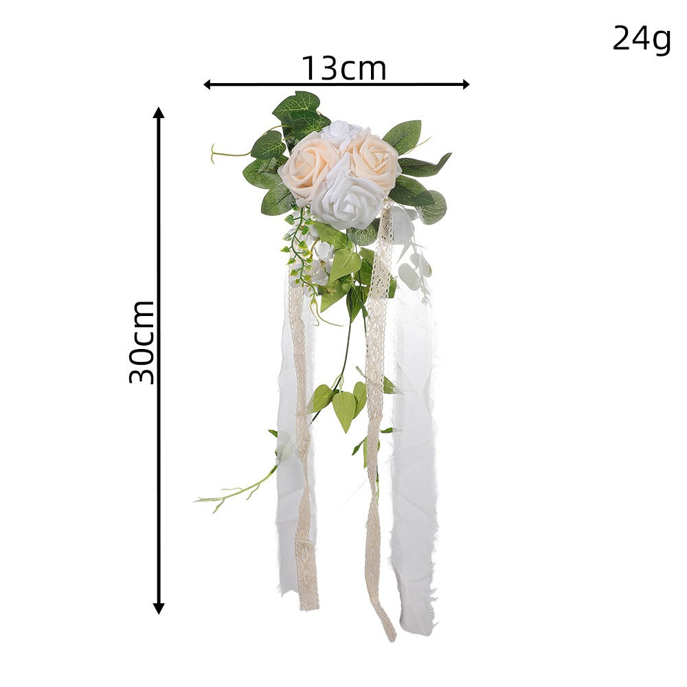 Künstliche Eukalyptus-Ranke mit Rosen, 30 cm, für Hochzeitsdekoration und Raumgestaltung