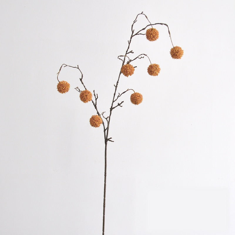 Künstliche Kastanienfrucht, Einzelstiel, 100 cm, Vintage-Stil, Innendekoration