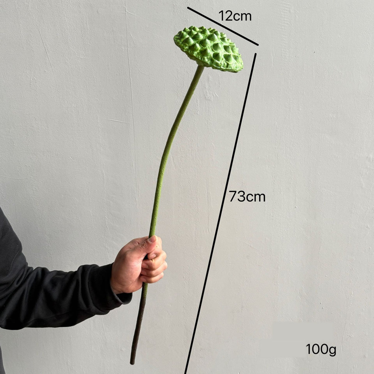 Künstliche Seerose, einzelne Stange mit Blatt und Lotosblüte, 80 cm, Seidenstoff, für Innen- und Außenbereich