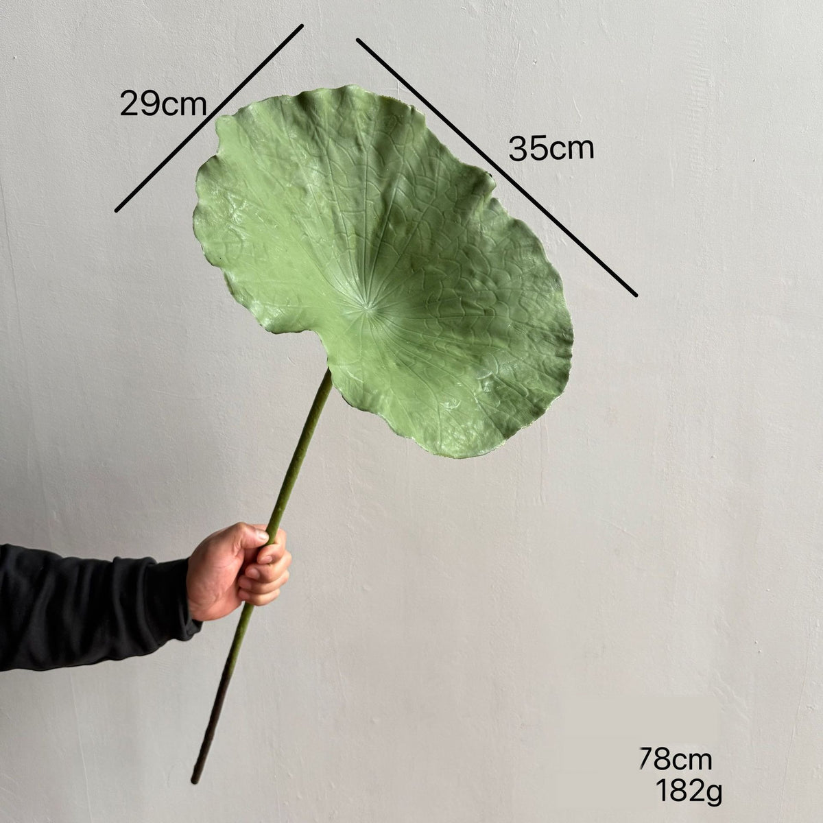 Künstliche Seerose, einzelne Stange mit Blatt und Lotosblüte, 80 cm, Seidenstoff, für Innen- und Außenbereich