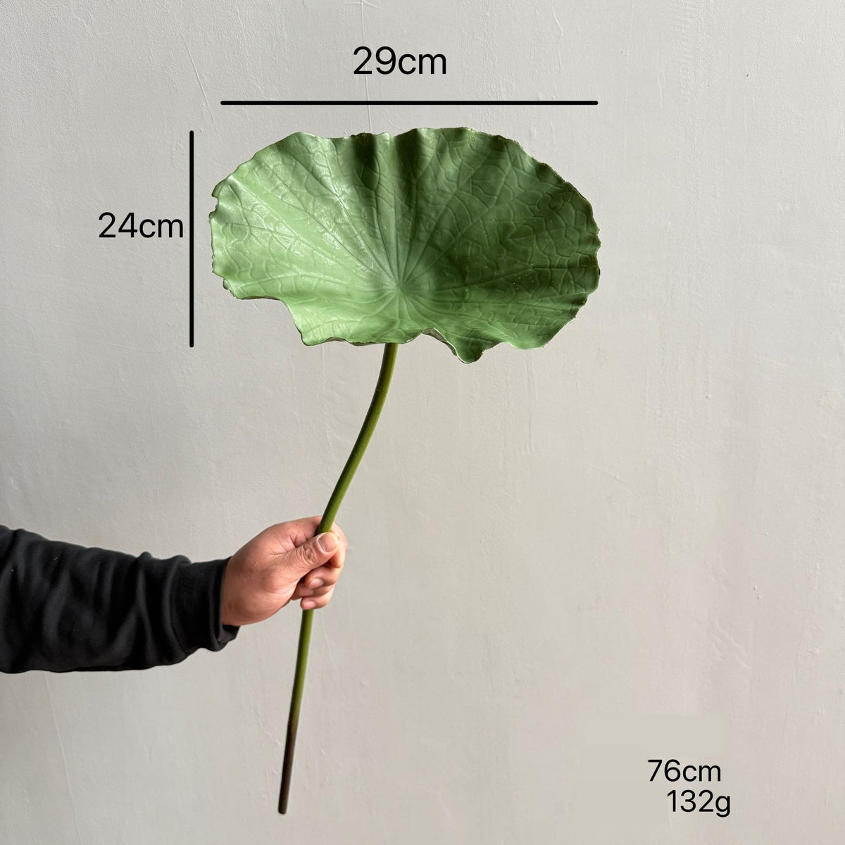 Künstliche Seerose, einzelne Stange mit Blatt und Lotosblüte, 80 cm, Seidenstoff, für Innen- und Außenbereich