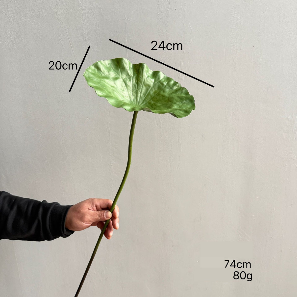 Künstliche Seerose, einzelne Stange mit Blatt und Lotosblüte, 80 cm, Seidenstoff, für Innen- und Außenbereich