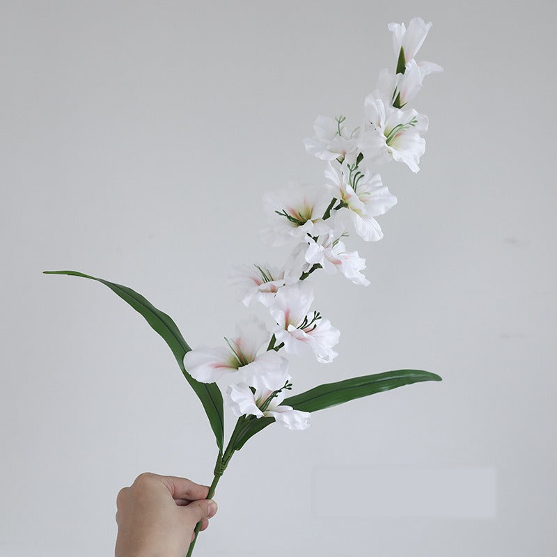 Künstliche Gladiole, einzelner Stiel mit 12 Blüten, 86 cm Höhe, aus Seidenstoff, für Hochzeiten und Innendekoration