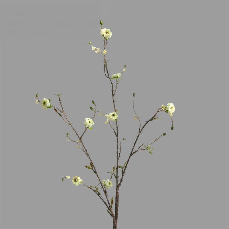Künstliche Christusdorn-Blüte, Einzelstiel mit 8 Blüten, 91 cm, aus Seidenstoff, für Innendekoration