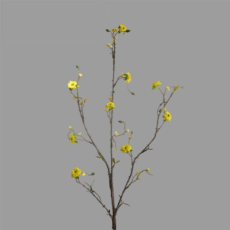 Künstliche Christusdorn-Blüte, Einzelstiel mit 8 Blüten, 91 cm, aus Seidenstoff, für Innendekoration