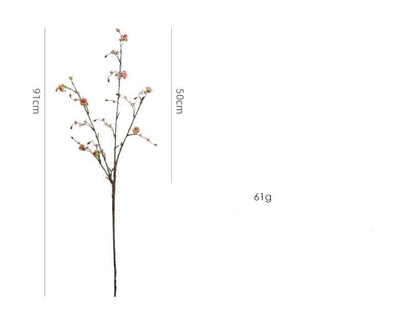 Künstliche Christusdorn-Blüte, Einzelstiel mit 8 Blüten, 91 cm, aus Seidenstoff, für Innendekoration