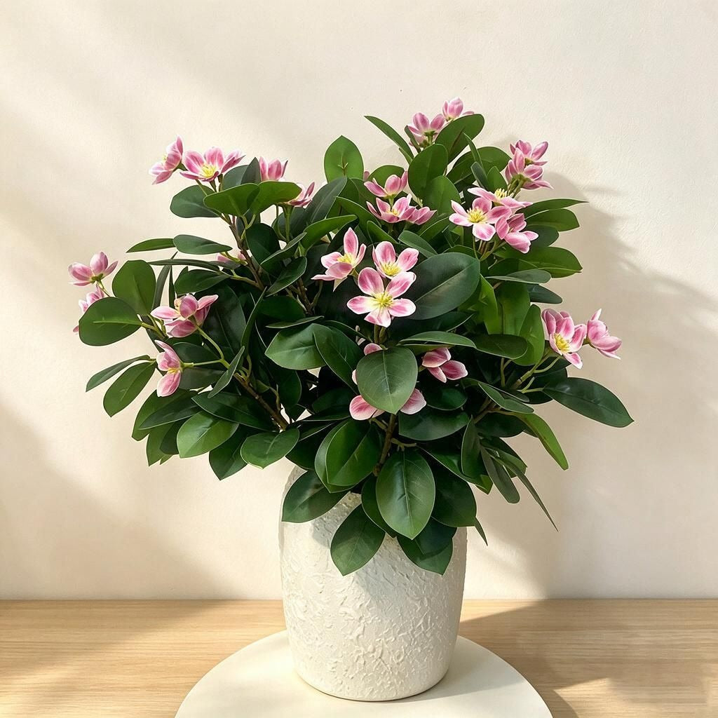Künstliche Azaleen-Blumenstrauß, 62 cm, für Hochzeit, Dekoration, Büro, Innenraum, Kamelie, Pflaume, Rhododendron, Pfingstrose