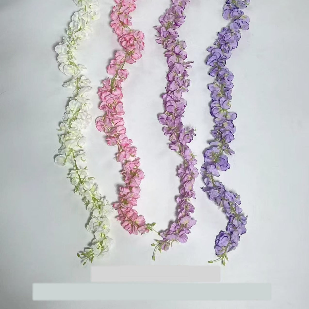 Künstliche Glyzinien-Girlande, 150 cm, Seidenstoff, 168 Blüten, für Hochzeit, Outdoor und Innenraum