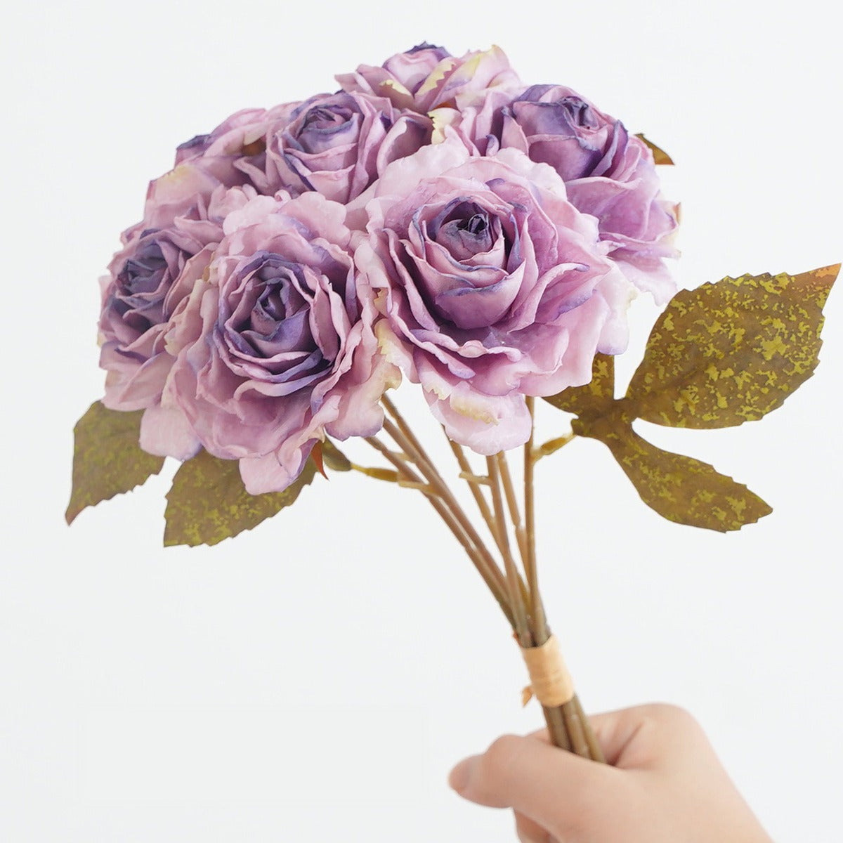 7-Blüten-Rosenstrauß, künstliche Vintage-Rosen, 35 cm, für Hochzeit, Dekoration, Innenraum