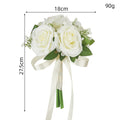 Hochzeitsstrauß aus künstlichen Rosen und Baby’s Breath, 27,5 cm, aus Seidenstoff