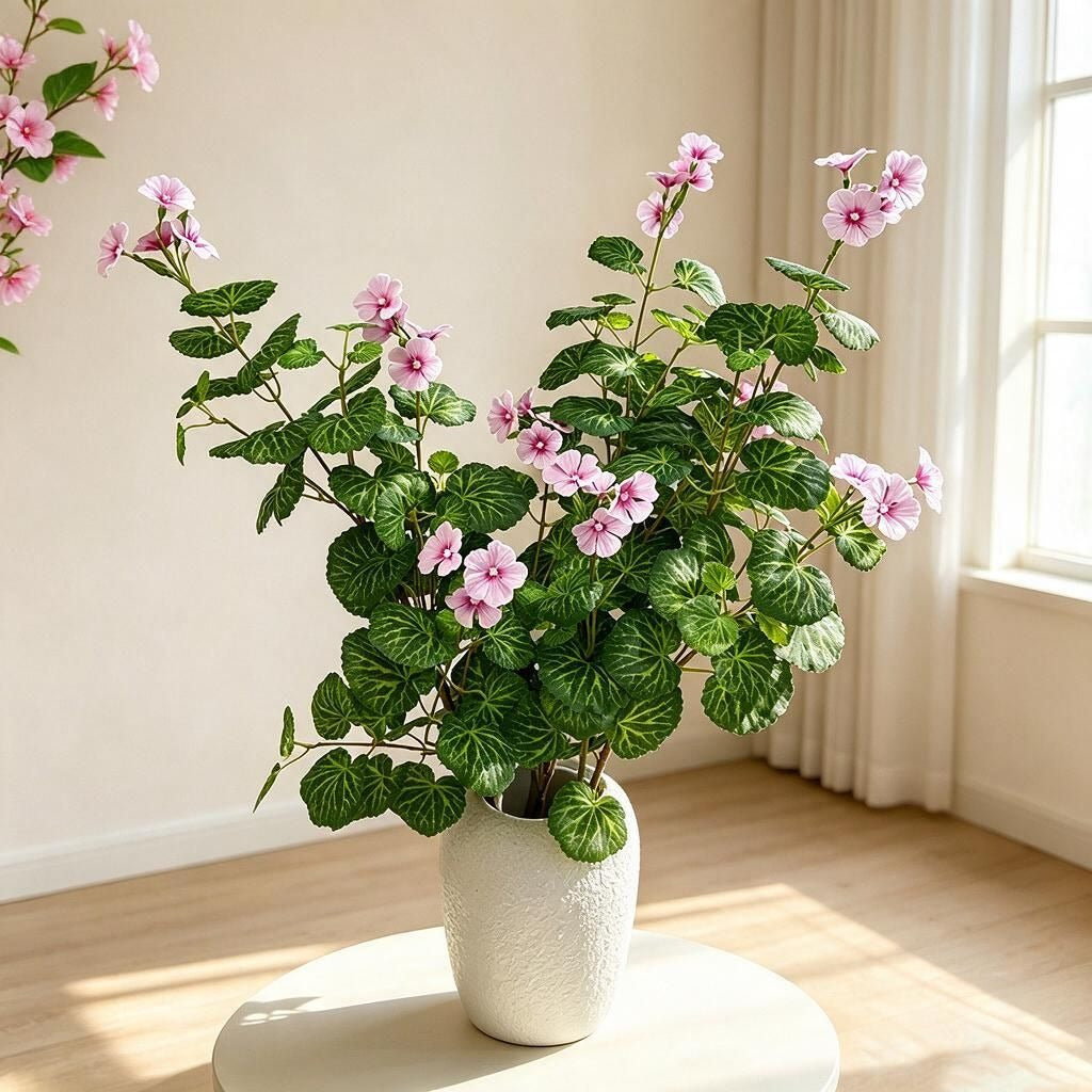 Künstliche Begonien-Blütenbusch, 100 cm, 36 Blüten, für Zuhause, Büro, Hochzeiten und Veranstaltungen