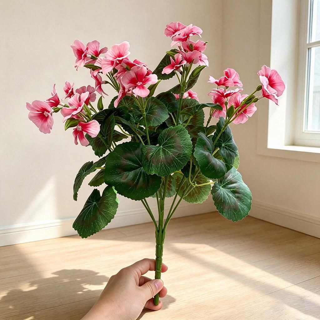 Künstliche Begonien-Blütenbusch, 100 cm, 36 Blüten, für Zuhause, Büro, Hochzeiten und Veranstaltungen