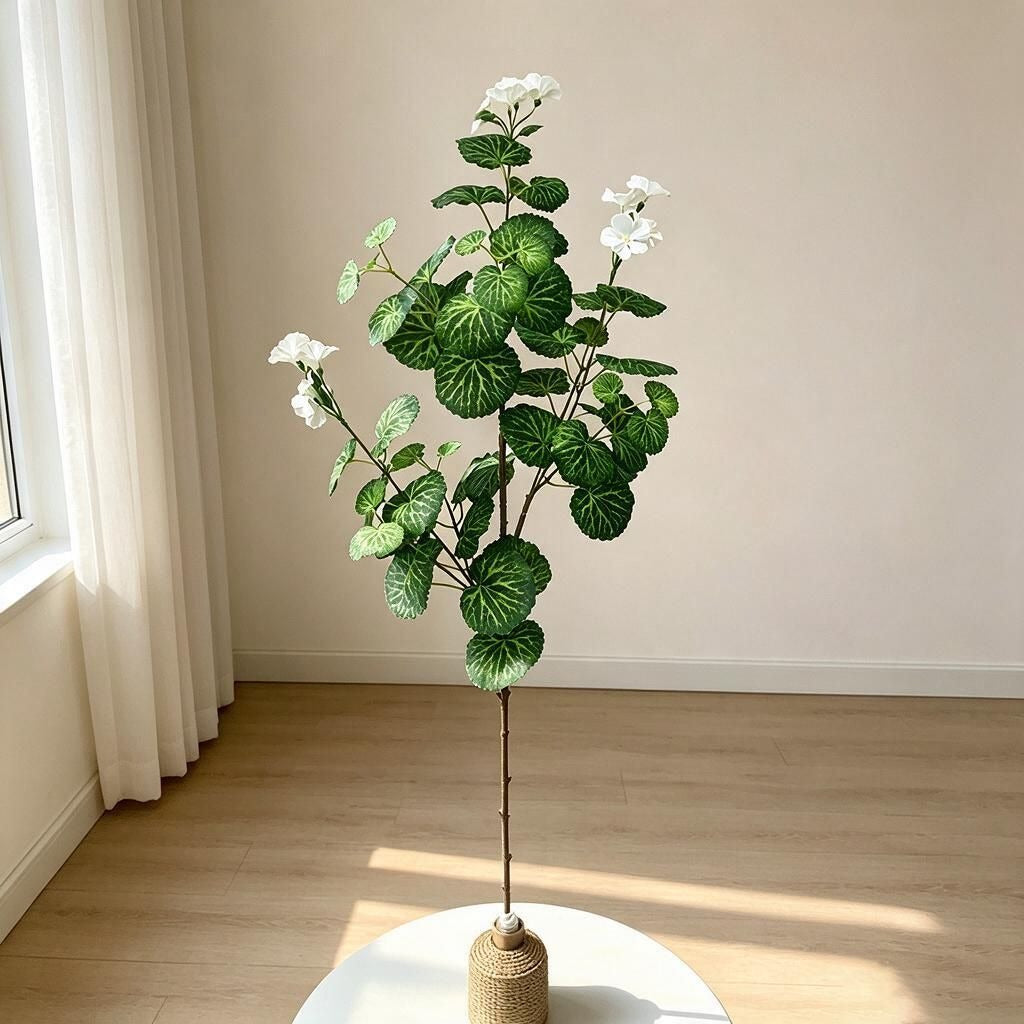 Künstliche Begonien-Blütenbusch, 100 cm, 36 Blüten, für Zuhause, Büro, Hochzeiten und Veranstaltungen