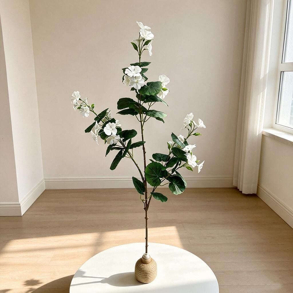 Künstliche Begonien-Blütenbusch, 100 cm, 36 Blüten, für Zuhause, Büro, Hochzeiten und Veranstaltungen
