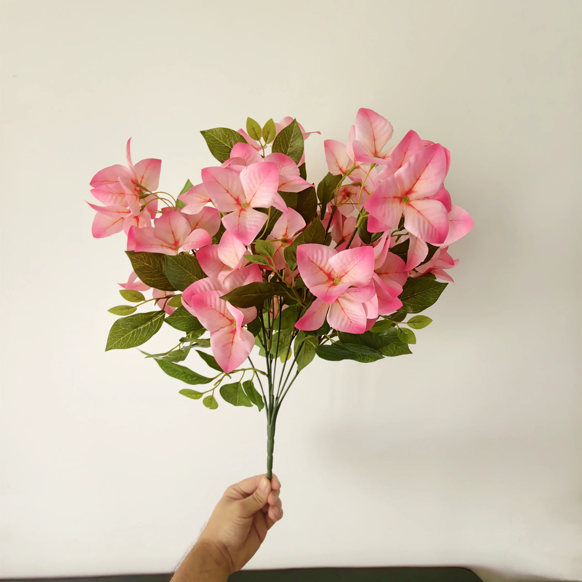 50 cm künstlicher gradientfarbener rosa Bougainvillea-Strauß | Frühling 2027 Neue Kollektion, realistische Kunstblume für Frühlings-Dekoration zu Hause und Hochzeiten