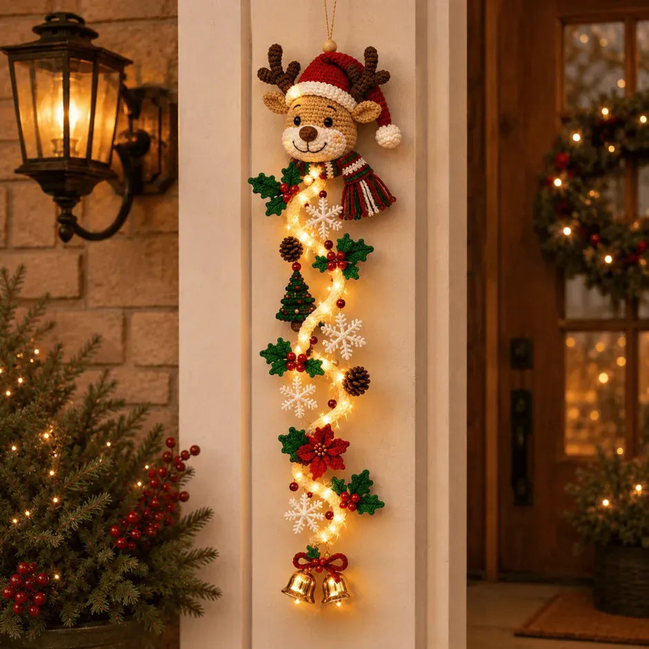 1,2 m Weihnachtstürschmuck mit LED-Beleuchtung, moderne Deko für Festtage