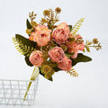 Künstliche Rosenstrauß, 6 Blüten, 30 cm hoch, aus Seidenstoff, für Hochzeiten, Zuhause und Gewerbe