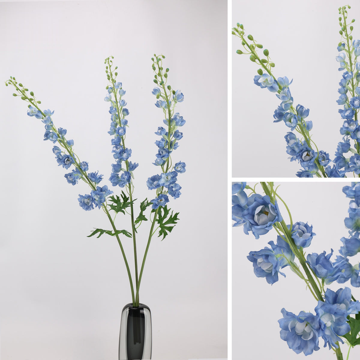 Künstliche Delphinium-Rispe, 106 cm, Einzelstiel, Seidenstoff, für Hochzeit, Dekoration, Innen- und Außenbereich