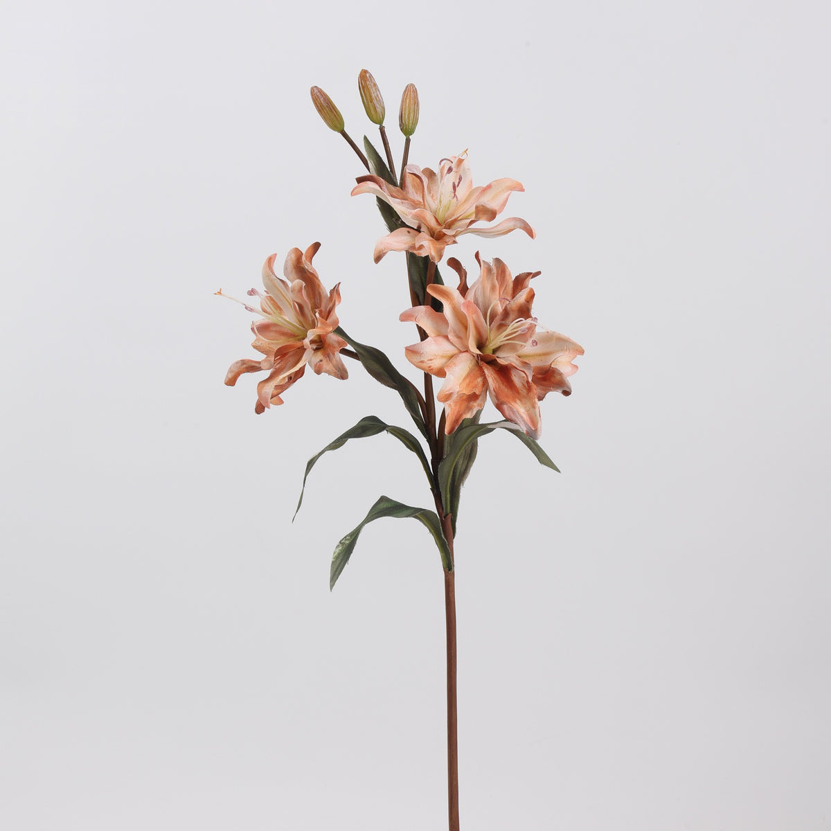 58 cm Lilienbusch aus Seidenstoff, 3 Blüten, klassische Retro-Optik, für Hochzeiten, Wohnaccessoires und kommerzielle Räume