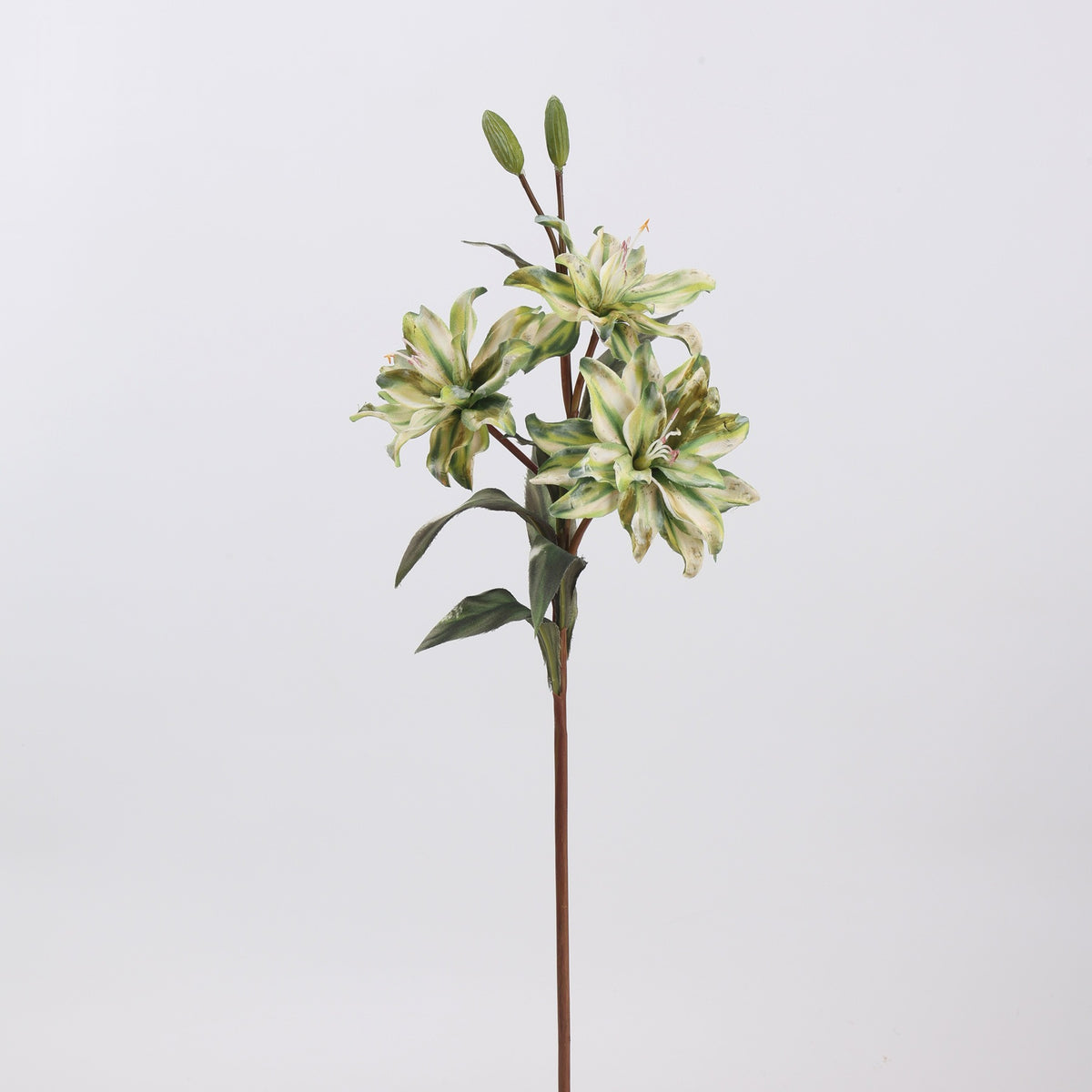 58 cm Lilienbusch aus Seidenstoff, 3 Blüten, klassische Retro-Optik, für Hochzeiten, Wohnaccessoires und kommerzielle Räume