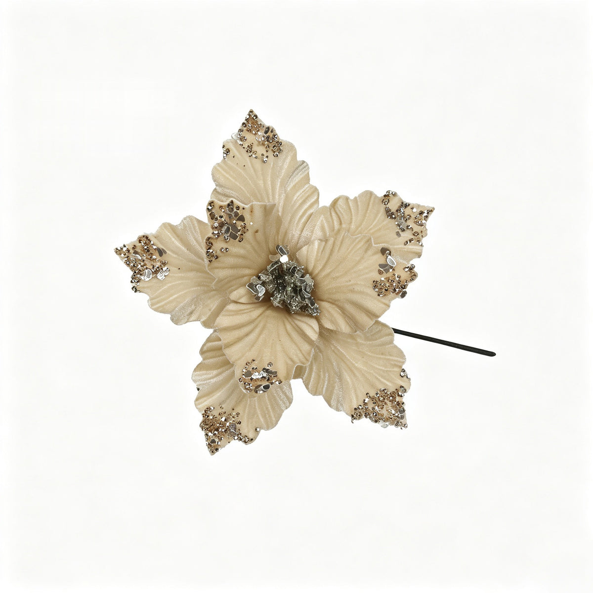 Künstliche Poinsettia Blütenkopf, 24 cm, lose Blüte für Dekoration, Weihnachten, Hochzeit, Innenraum