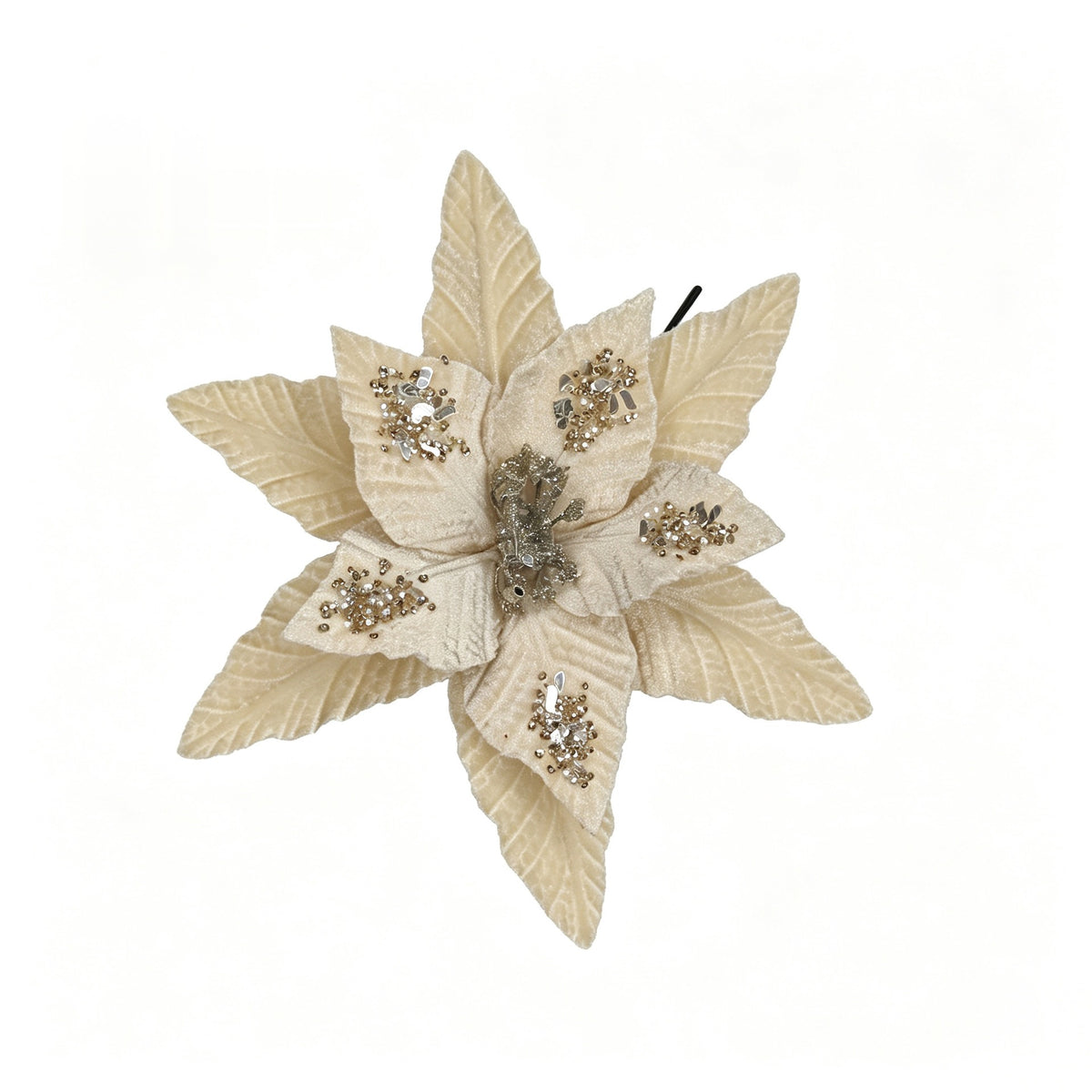 Künstliche Poinsettia Blütenkopf, 24 cm, lose Blüte für Dekoration, Weihnachten, Hochzeit, Innenraum