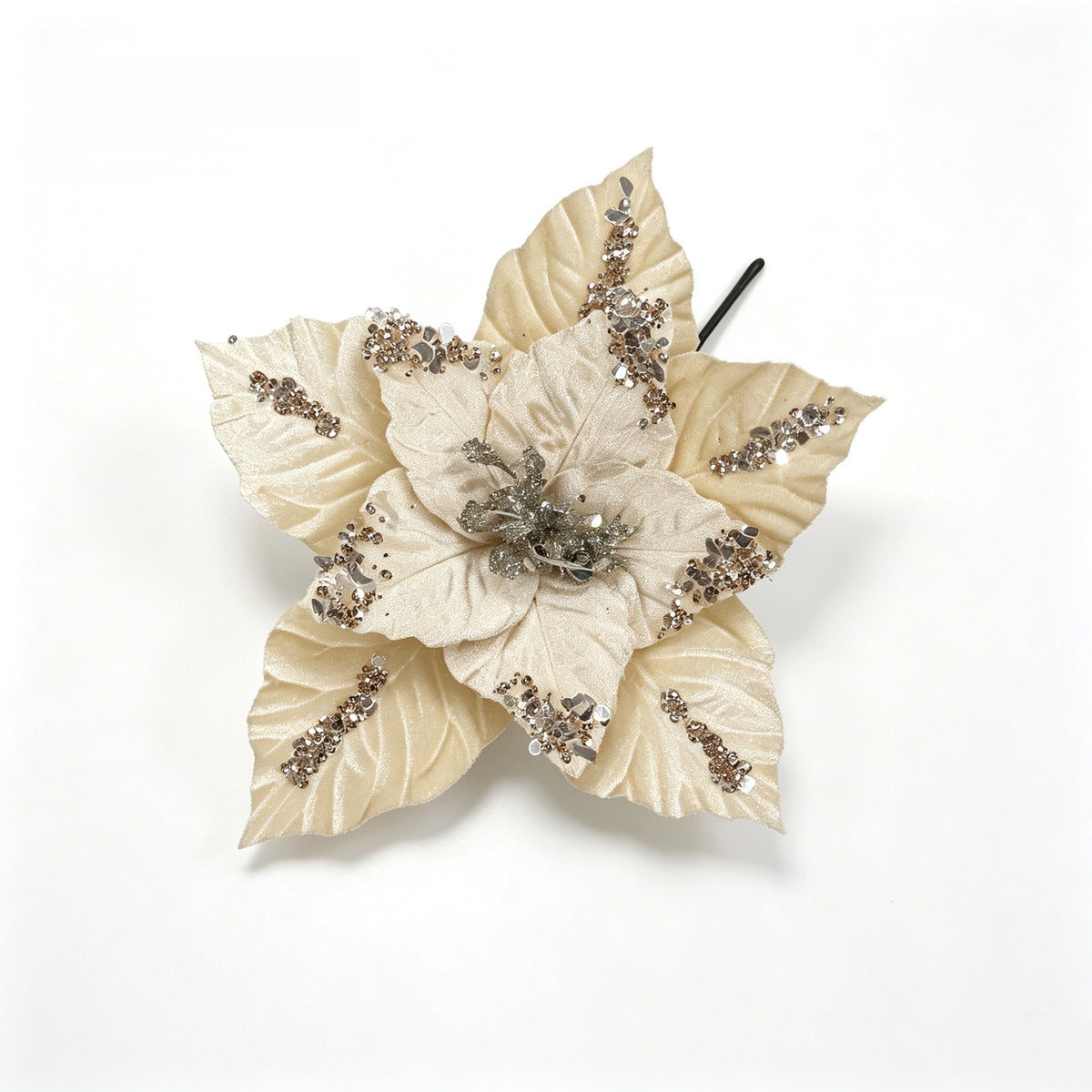 Künstliche Poinsettia Blütenkopf, 24 cm, lose Blüte für Dekoration, Weihnachten, Hochzeit, Innenraum