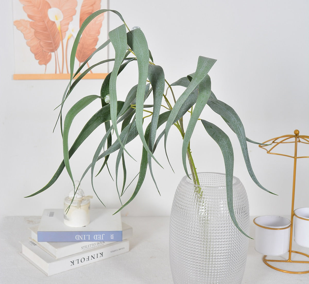 Künstliche Eukalyptus- und Farn-Blumenstrauß, 68 cm, für Hochzeiten, Büro und Wohnraum