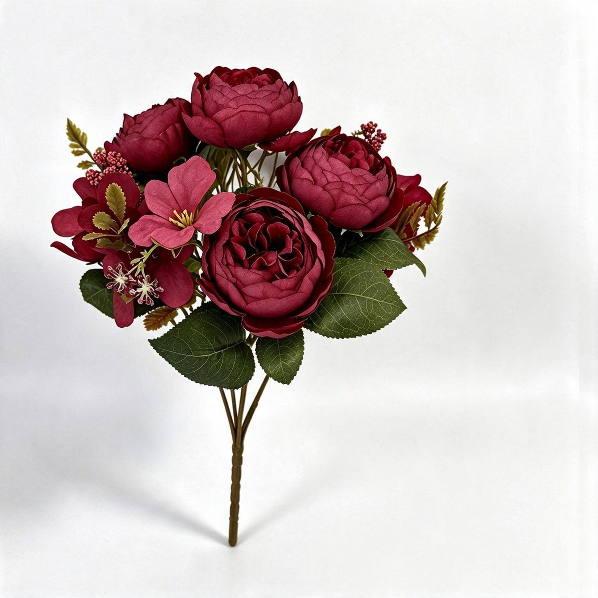Künstliche Pfingstrosenstrauß mit 6 Blüten, 31 cm, Kunststoff, für Hochzeiten und Wohnkultur